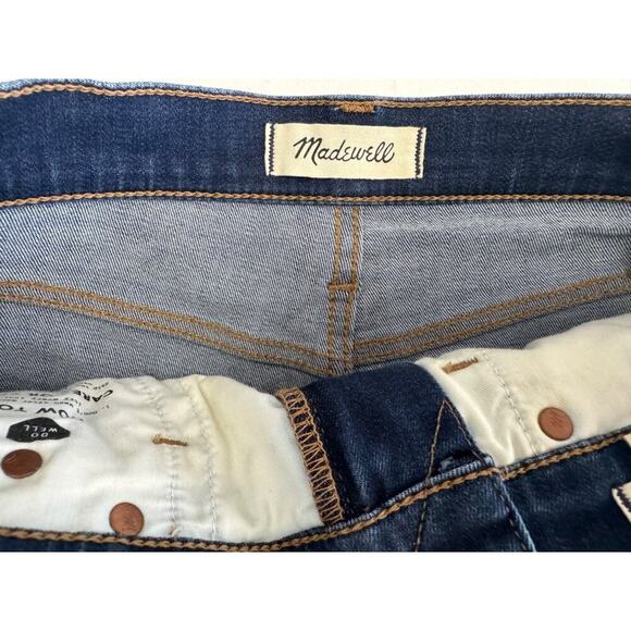 Madewell Hi Rise Stretch Casual Denim Raw Hem Dark Wash Shorts Everyday 27 - Picture 3 of 7